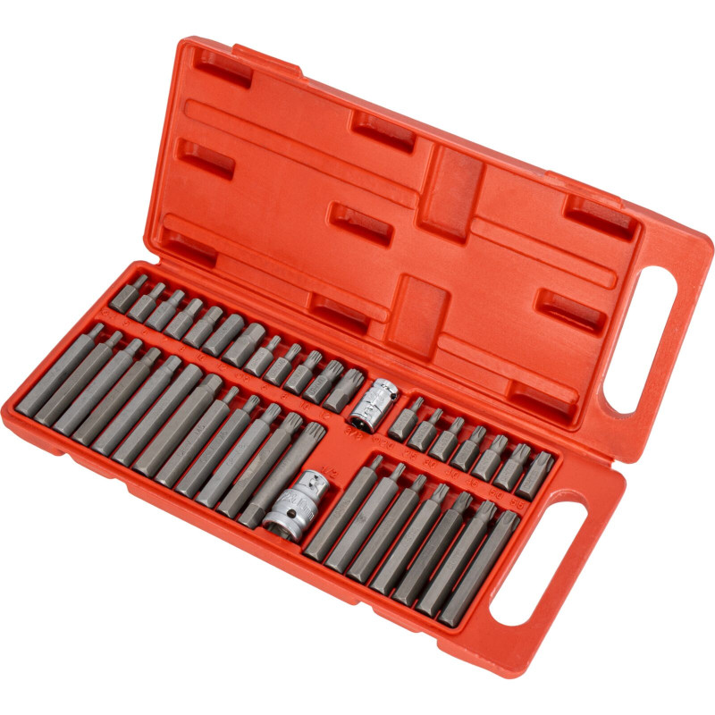 TORX BIT sats, 40st CV, T20-T55, M5-M12, HEX 4-12