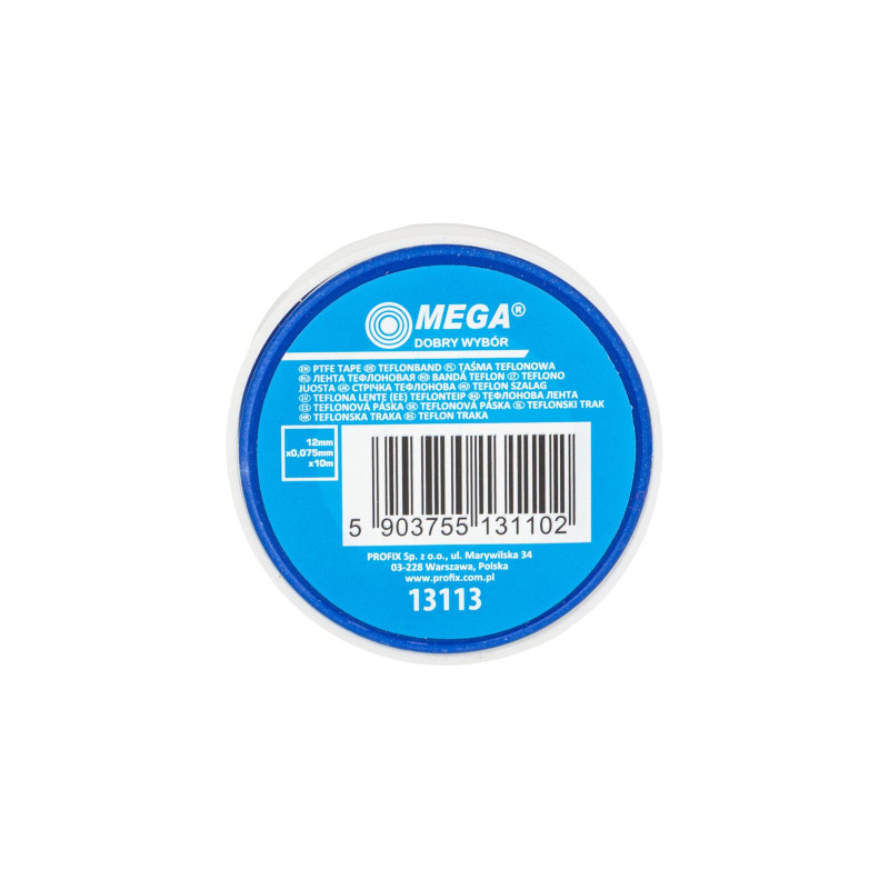 Teflontape 3st, tätning för plast- och metallgängor, 12x0,075mm längd 10meter