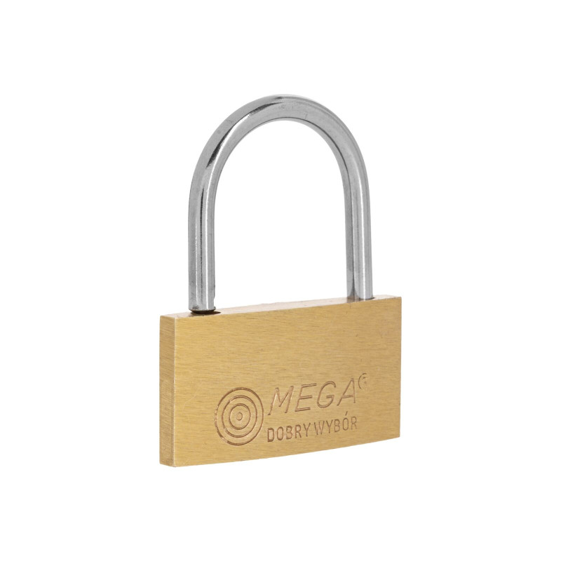 BRASS THIN PADLOCK 50MM CHROME PLATED SHACKLE. 3 KEYS. BRASS THIN PADLOCK 50MM CHROME PLATED SHACKLE. 3 KEYS.