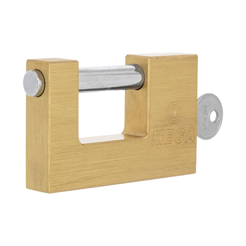 CLOSE SHACKLE BRASS PADLOCK 65MM. SHACKLE CHROME PLATED, HARDENED 10MM DIA, DIST. 20MM. CLOSE SHACKLE BRASS PADLOCK 65MM. SHACKLE CHROME PLATED, HARDENED 10MM DIA, DIST. 20MM.