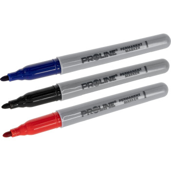 Penna permanenrt "BULLET" 3st (svart, blå, röd,grön) PROLINE Penna permanenrt "BULLET" 3st (svart, blå, röd,grön) PROLINE