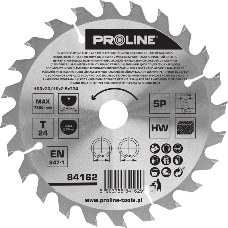 Cirkelsåg för trä 16024T2016MM PROLINE Cirkelsåg för trä 16024T2016MM PROLINE