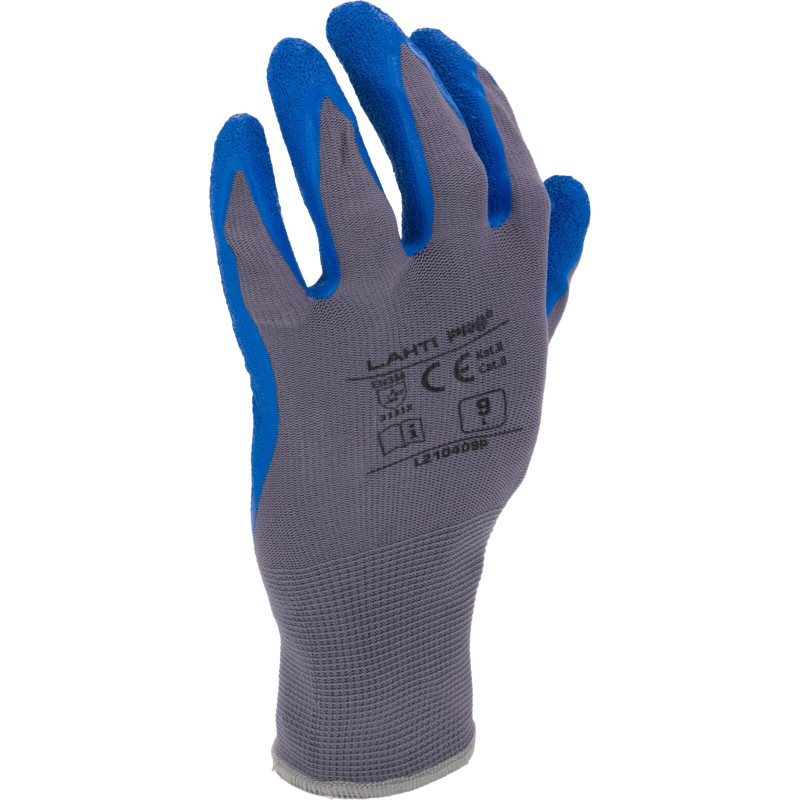 GLOVES LATEX BLUE-GREY L210408 P, 12 PAIRS, " 8 " , CE, LAHTI GLOVES LATEX BLUE-GREY L210408 P, 12 PAIRS, " 8 " , CE, LAHTI