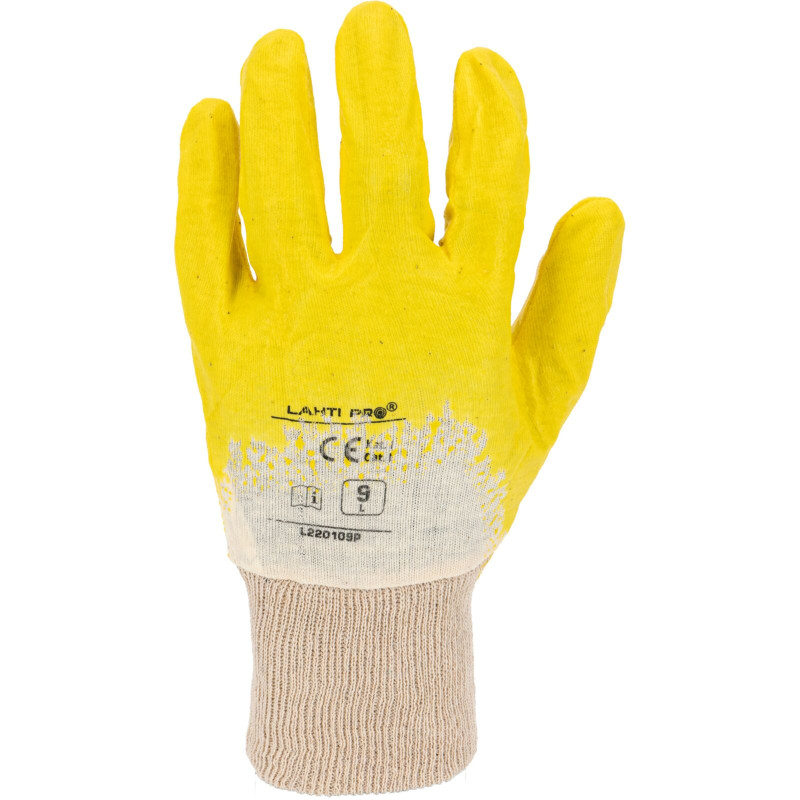 GLOVES NITRYL YELL-WHITE L220109P, 12 PAIRS, " 9" , CE, LAHTI GLOVES NITRYL YELL-WHITE L220109P, 12 PAIRS, " 9" , CE, LAHTI