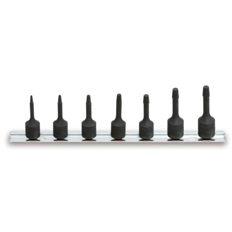 Skruvutdragarsats - koniska skruvutdragare / bultutdragare, sats 7st. 3/8" och 1/2" 1-10mm, Beta Tools Skruvutdragarsats - koniska skruvutdragare / bultutdragare, sats 7st. 3/8" och 1/2" 1-10mm, Beta Tools