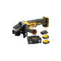 Vinkelslip XR LI-ION 18V XR 125MM, 2 batterier 5.0AH, väska, DeWalt