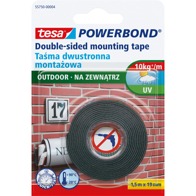 MOUNTING TAPE DOUBLE FOAM OUTSIDE 1.5M:19MM PRO MOUNTING TAPE DOUBLE FOAM OUTSIDE 1.5M:19MM PRO