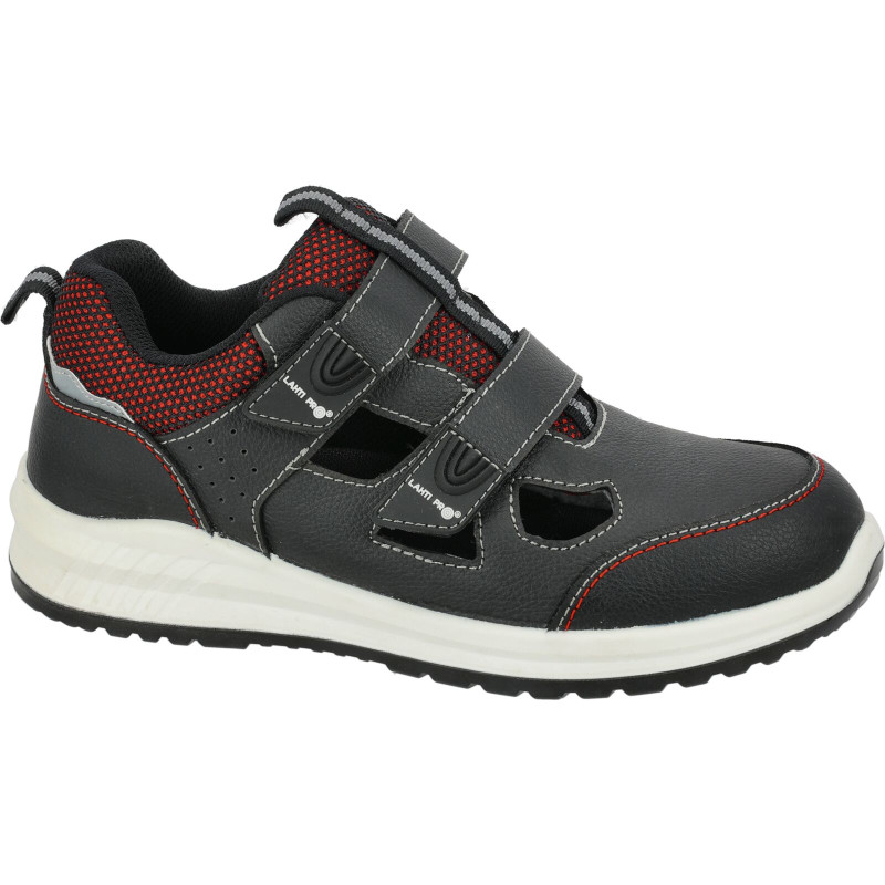 Sandaler i Läder, Svart-Vit-Röd, S1 FO SR, CE, Lahti Sandaler i Läder, Svart-Vit-Röd, S1 FO SR, CE, Lahti