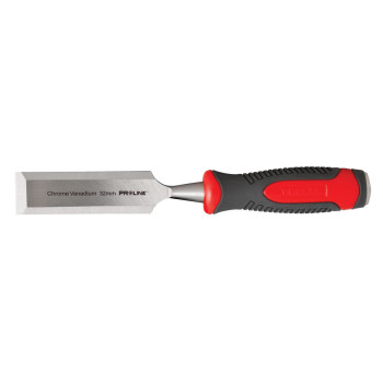 Stämjärn för trä, platt, förstärkt, chrome-vanadium 60 HRC hantag av komposit material (TPR), halkfri yta, 38mm, PROLINE Stämjärn för trä, platt, förstärkt, chrome-vanadium 60 HRC hantag av komposit material (TPR), halkfri yta, 38mm, PROLINE