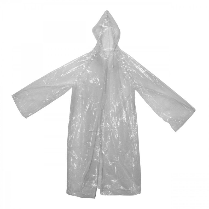 Regnkappa med huva, skyddsrock transparent, universalstorlek, CE Lahti