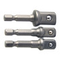 Hylsadapter, sats 3st (adapterkit) 1/2, 3/8, 1/4 HEX 1/4, PROLINE