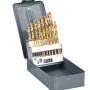Metallborr titan HSS TiN (spiralborr), sats 19st 1-10.0mm DIN338,  PROLINE