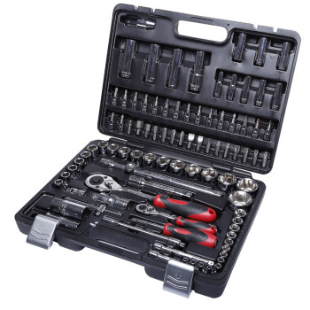 Hylsnyckelsats 94 delar, 1/2 1/4 tum, 4-32mm, bits, plastlåda, hylssats, Proline Hylsnyckelsats 94 delar, 1/2 1/4 tum, 4-32mm, bits, plastlåda, hylssats, Proline