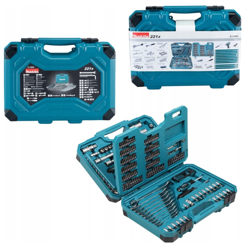 Handverktygssats, verktygsväska med 221 verktryg, Makita E-10883 Handverktygssats, verktygsväska med 221 verktryg, Makita E-10883