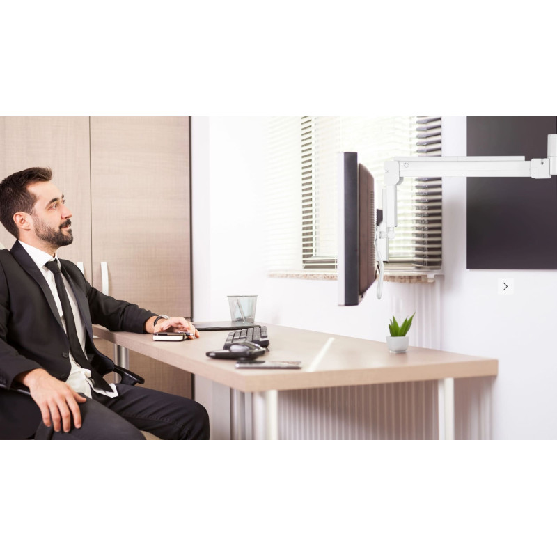 Monitorarm, roterande skärmhållare, lång skärmarm justerbar, väggfäste 178cm, Spacetronik Monitorarm, roterande skärmhållare, lång skärmarm justerbar, väggfäste 178cm, Spacetronik