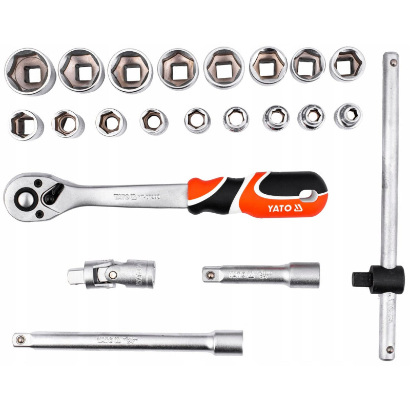 Hylsnyckelsats 3/8" 22 Delar, Yato Hylsnyckelsats 3/8" 22 Delar, Yato