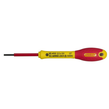 Skruvmejsel för elektriker, platt, FATMAX, FM SD, isolerad, Soft Grip, Stanely, 4 X 100MM (hängbar butiksförpackning) Skruvmejsel för elektriker, platt, FATMAX, FM SD, isolerad, Soft Grip, Stanely, 4 X 100MM (hängbar butiksförpackning)