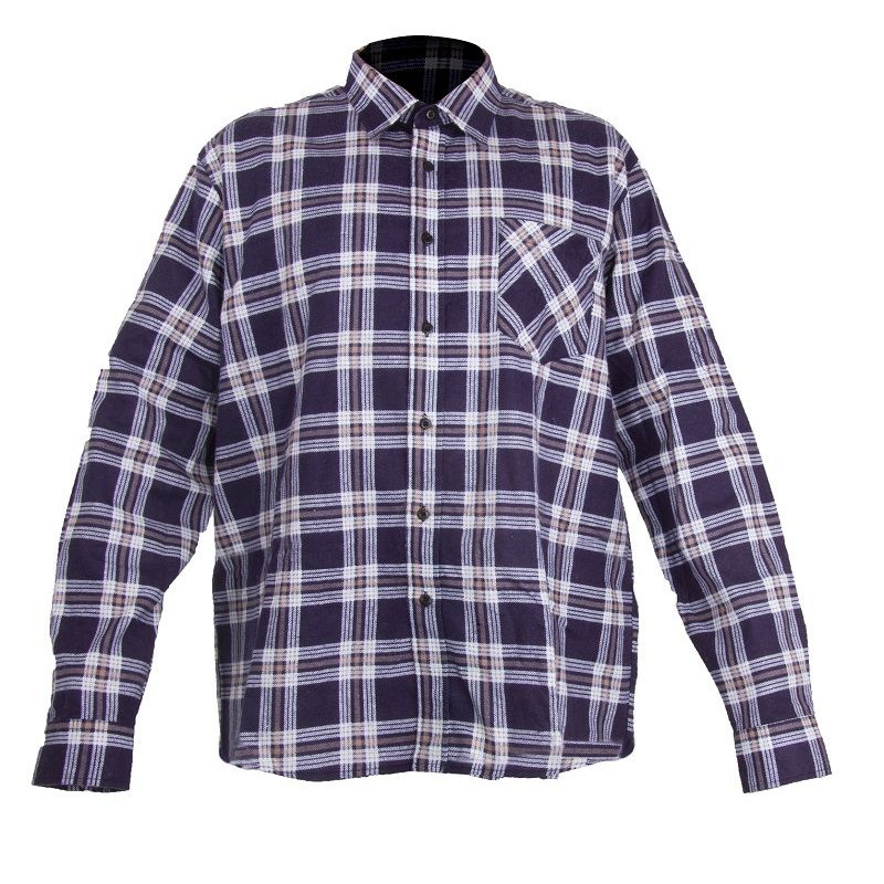 FLANNEL SHIRT NAVY BLUE-BEIGE, 12  0GM2, " XL" , CE, LAHTI