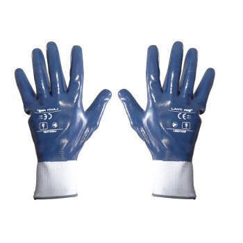 GLOVES NITRILE NAVY-WHITE L220710P, 12 PAIRS, " 10" , CE,LAHTI GLOVES NITRILE NAVY-WHITE L220710P, 12 PAIRS, " 10" , CE,LAHTI