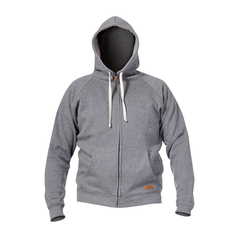 HOODED SWEATSHIRT WITH ZIP, GREY, " XL" , CE, LAHTI