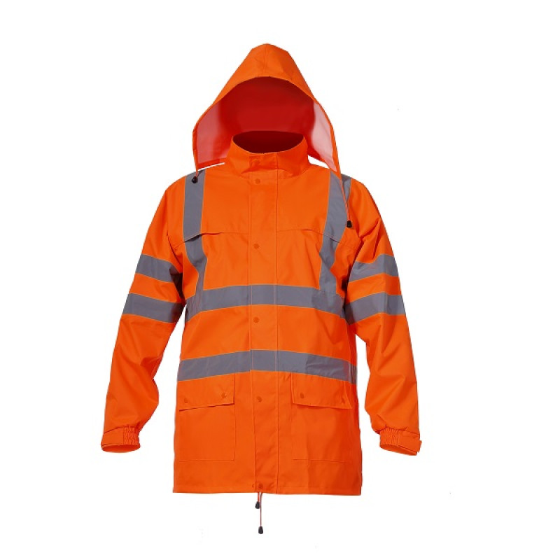 HIGH VISIBILITY RAIN JACKET, ORANGE, " 2XL" , CE, LAHTI HIGH VISIBILITY RAIN JACKET, ORANGE, " 2XL" , CE, LAHTI