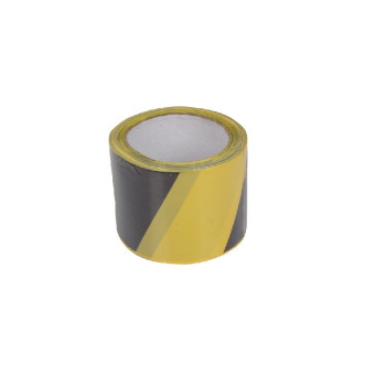 WARNING TAPE- gul-BLACK 12  0MM 100M