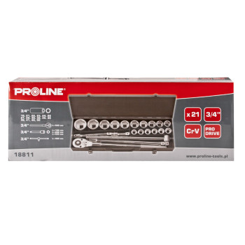 Hylsnyckelsats 21st., CV 3/4", 19-50mm PROLINE Hylsnyckelsats 21st., CV 3/4", 19-50mm PROLINE