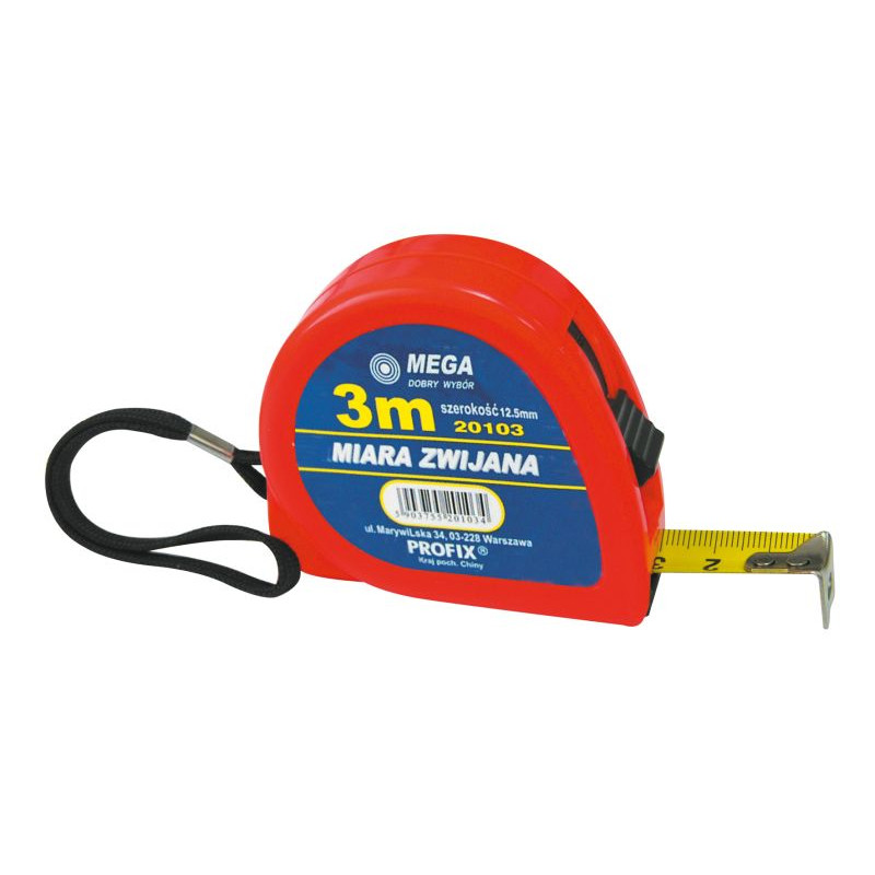 Måttband i plast med bältespänne, 5M/13MM