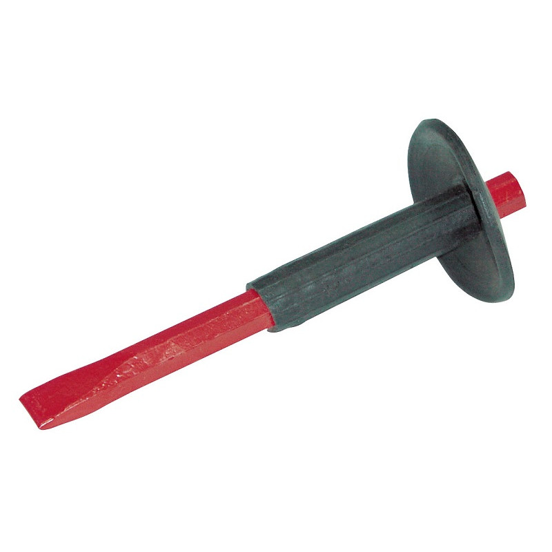platt COLD CHISEL. DROP förGED. HEXAGONAL SHANKS PAINTED IN röd WITH BLACK RUBBER PROTECTING GRIP. DESPLAY LABEL. st. 300MM lång platt COLD CHISEL. DROP förGED. HEXAGONAL SHANKS PAINTED IN röd WITH BLACK RUBBER PROTECTING GRIP. DESPLAY LABEL. st. 300MM lång