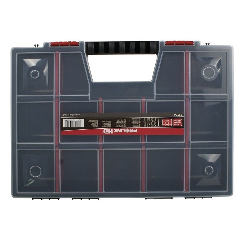 Förvaringsbox, organiser med handtag 15 fack 6.5x29x39, PROLINE HD Förvaringsbox, organiser med handtag 15 fack 6.5x29x39, PROLINE HD
