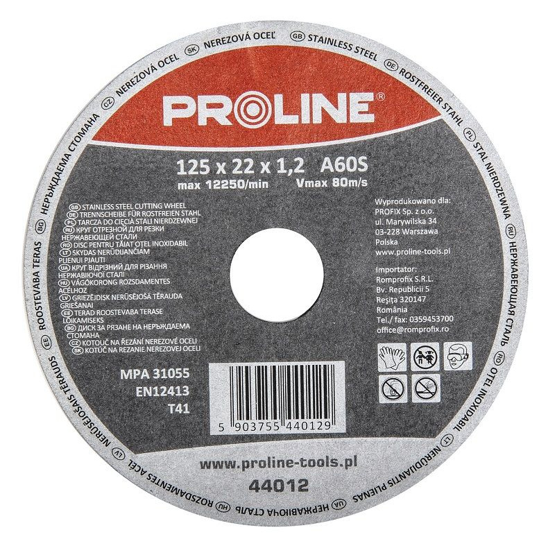 CUTTING DISK för STANLESS STEEL. T41, 18 0X1.6X22A36S PROLINE CUTTING DISK för STANLESS STEEL. T41, 18 0X1.6X22A36S PROLINE