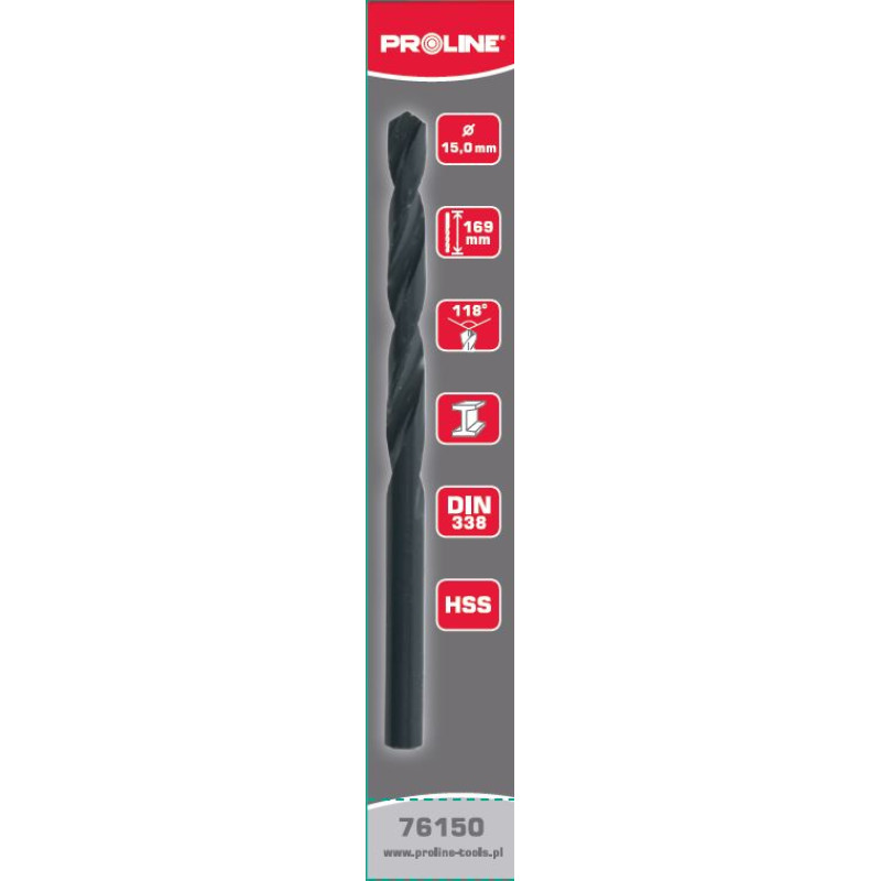 Metallborr HSS (spiralborr) DIN338 15.0 MM, 1st. PROLINE Metallborr HSS (spiralborr) DIN338 15.0 MM, 1st. PROLINE