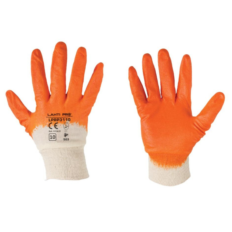GLOVES NITRYL YELL-WHITE L220109P, 12 PAIRS, " 9" , CE, LAHTI GLOVES NITRYL YELL-WHITE L220109P, 12 PAIRS, " 9" , CE, LAHTI