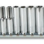 Långa hylsor, sexkant 1/4" 4-14mm förkromade, sats 13st, Beta Tools