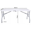 Campingbord 150cm vit, hopfällbart bord, utställningsbord, trädgårdbord