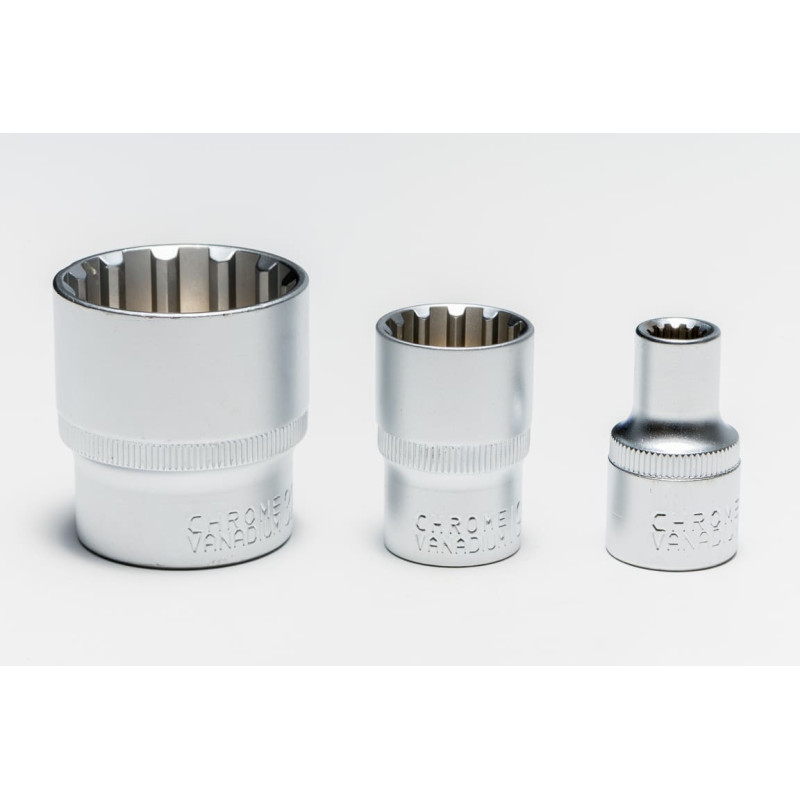 Hylssats spline 1/2" 12-kant 8-32mm, 19 delar Hylssats spline 1/2" 12-kant 8-32mm, 19 delar