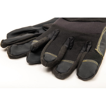 Handskar för mekaniker, st. 9, svart syntetskinn, PVC, ventilerade, CE, EN 420, Lahti Pro L2810 Handskar för mekaniker, st. 9, svart syntetskinn, PVC, ventilerade, CE, EN 420, Lahti Pro L2810