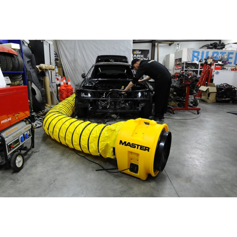 Mycket stark och tålig bärbar industrifläkt, rörmodell, gul plast, 40cm 7800 m³/h, 750W Master BL 8800 Mycket stark och tålig bärbar industrifläkt, rörmodell, gul plast, 40cm 7800 m³/h, 750W Master BL 8800