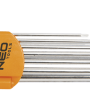 Insexnycklar torx magnetiska, L-nycklar, sats 9 st. T10 - T50, S2, Neo Tools