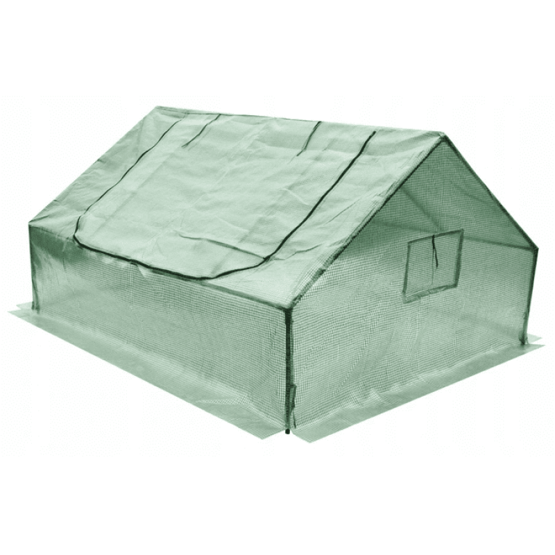 Plastväxthus, 180x140x94cm låg odlingstält för utomhusbruk GardenLine, växthustält med transparent grön folie, fönster med nät Plastväxthus, 180x140x94cm låg odlingstält för utomhusbruk GardenLine, växthustält med transparent grön folie, fönster med nät