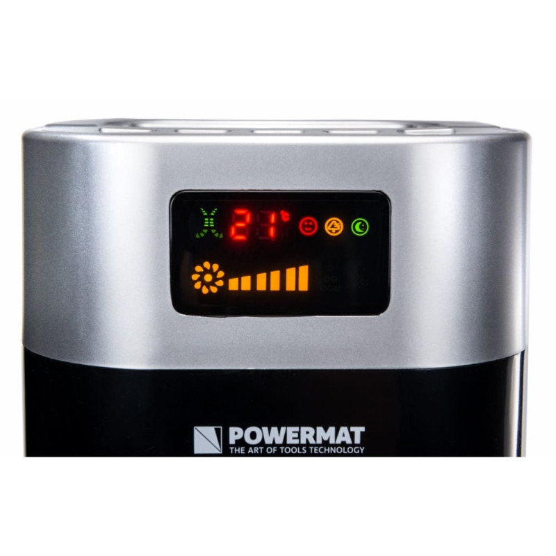 Tornfläkt, pelarfläkt 121cm, tyst exklusiv stående fläkt, golvfläkt med fjärrkontroll, 90W, svart, Powermat Black Tower (demoex)