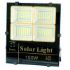 Strålkastare 216 LED 100W 6000 LM med solpanel och fjärrkontroll, IP65, slim