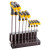 Insexnycklar torx, sats 9st, 5-kantiga med T-handtag T10-T50 CrV, inkl. hållare, Topex