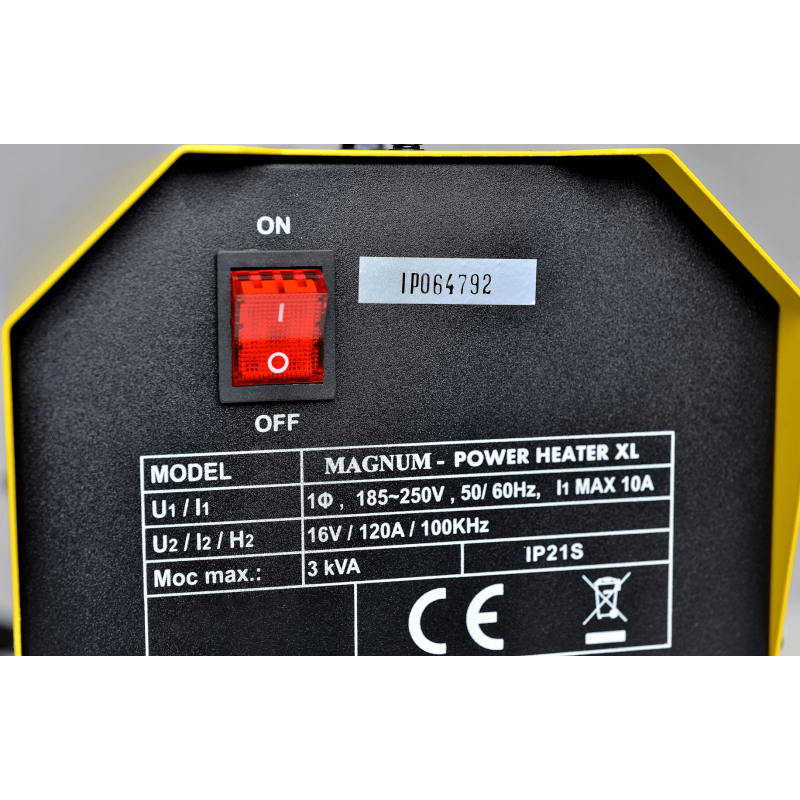 Induktionsvärmare 230V 16A, 800 grader, 3KW 100 kHZ, LED, komplett sats, väska, Magnum Power Heater XL