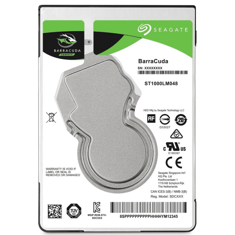 Intern / extern hårddisk USB, 2.5" SATA3, fickformat, backup disk 1-5 TB, Seagate BarraCuda