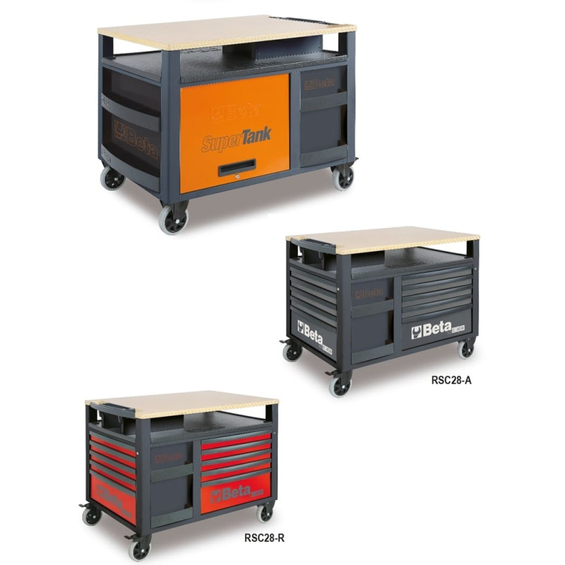 Verktygsvagn SuperTank verktygsskåp 10 lådor, Beta Tools RSC28 Verktygsvagn SuperTank verktygsskåp 10 lådor, Beta Tools RSC28
