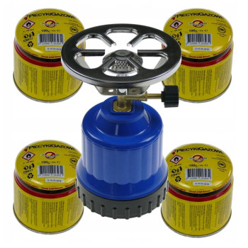 Gaskök med 4 gaspatroner, toppmonterat, kompakt, 1kW