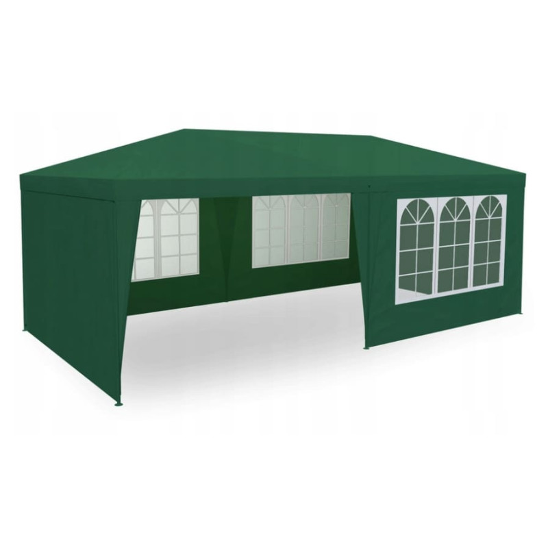 Paviljong 3x6m, 4 väggar med plastfönster (tält, trädgårdstält, partytält), olika färger Paviljong 3x6m, 4 väggar med plastfönster (tält, trädgårdstält, partytält), olika färger