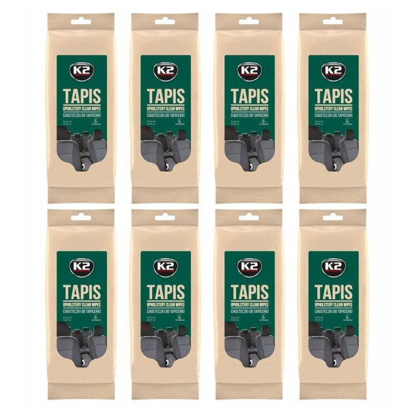 Effektiva rengöringsdukar för tygklädsel, 8 x 24 st, Exotic maracuja doft, K2 Tapis Wipes Effektiva rengöringsdukar för tygklädsel, 8 x 24 st, Exotic maracuja doft, K2 Tapis Wipes