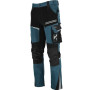 Arbetsbyxor, byxor slim fit, turkos-svarta med strech inserts, snickarbyxor, CE, LAHTI